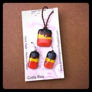 Handmade glass blown earring set